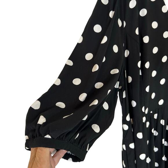 NWT AVA & VIV Black And White Polkadot MIDI Dress Size 2X Summer Beachy - Picture 4 of 8